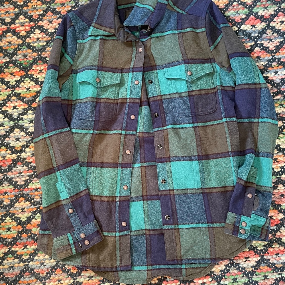Toad&Co women’s Casual Plaid Shirt - Blue, Green, and Brown